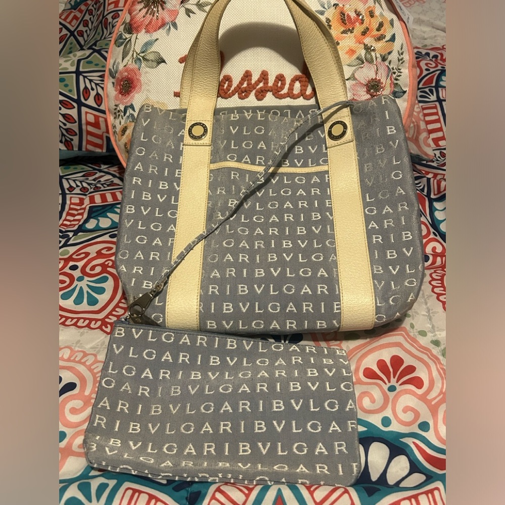 Bvlgari handbag w/ attach purse